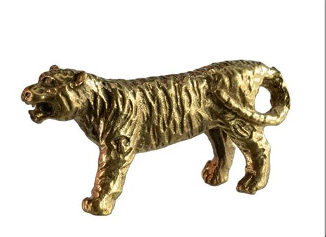 Amulette Tigre En Laiton Figurine Feng Shui