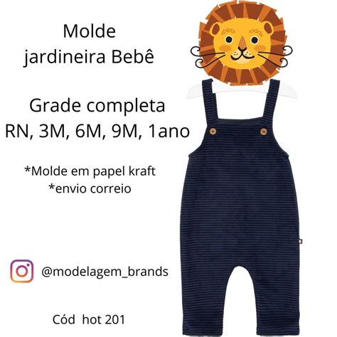 Molde jardineira bebê Elo7 Produtos Especiais