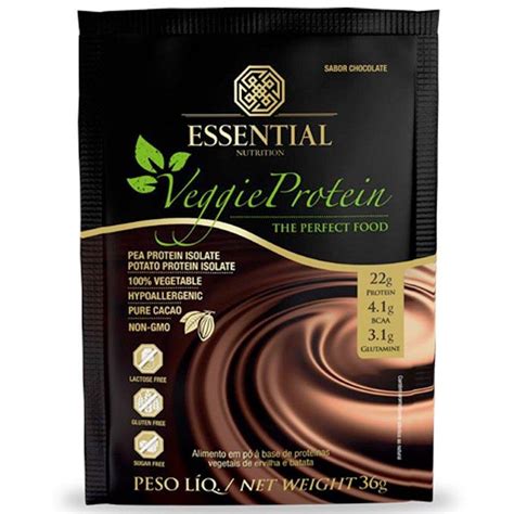 Veggie Protein Cacao Sachê Essential Nutrition 35g Pão de Açúcar