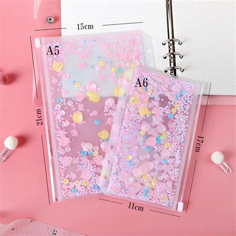 Jual Ziplock Sequin Glitter A A Isi Binder Ring Keuangan Pink