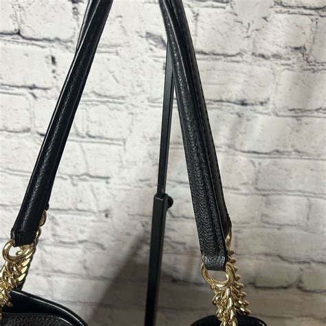 Coach Turnlock Edie Pebble Leather Shoulder Bag Black Gem