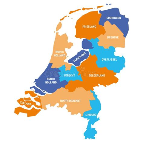 Nederland Kaart Van De Provincies Vector Illustratie Illustration