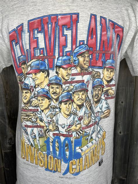 VINTAGE 1990s Cleveland Division Champs T Shirt 1995 Made In USA