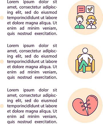 Text And Line Icons Illustrating Coping With Familial Stress Vector