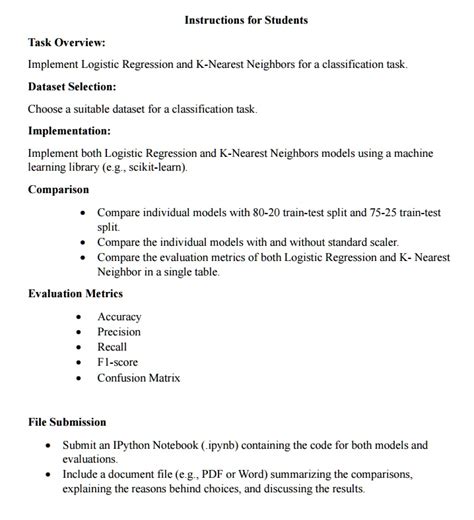 SOLVED Instructions For Students Task Overview Implement Logistic