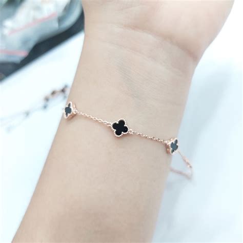 Jual Gelang Rantai Bunga 8k Semua Clover Emas Asli Warna Rosegold