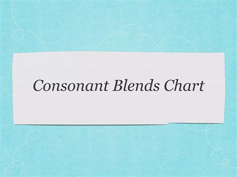 Consonant Blends Ppt