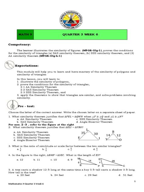 Math 9 Q3 Week 6 Pdf Triangle Euclid