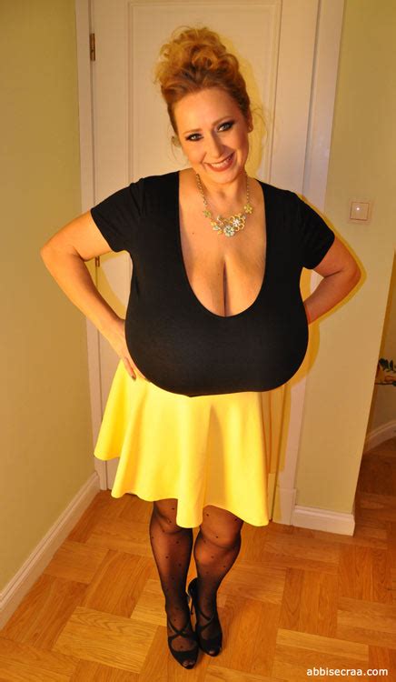 Abbi Secraa Big Cleavage In Yellow Skirt 2Busty