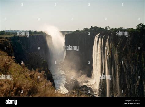 The Victoria Falls During The Hot Dry Season Stock Photo Alamy