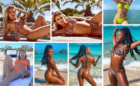 SHEKINI Traje de Baño de Dos Piezas Mujer Acolchada Clásico Ajustable Halter Triángulo Bikini