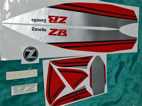 Kit Calcos Zanella Zb Completo Moto Roja Excelente Envio En Venta