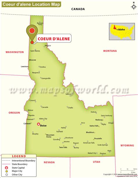 Coeur D Alene Idaho Map – Verjaardag Vrouw 2020