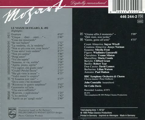 Le Nozze Di Figaro Highlights CD