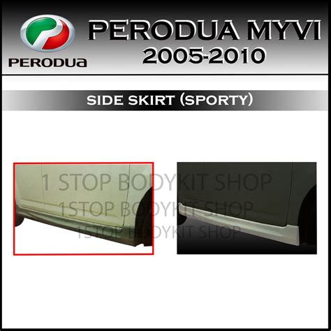 Perodua Myvi Side Skirt Sporty Oe Polyurethane Pu Skirt Lip Bodykit