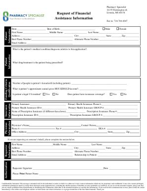 Fillable Online Financial Assistance Application Sphp Fax Email Print