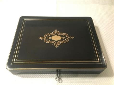 Proantic Boite A Jetons Napoléon III Boulle Coffret En Marqueterie B