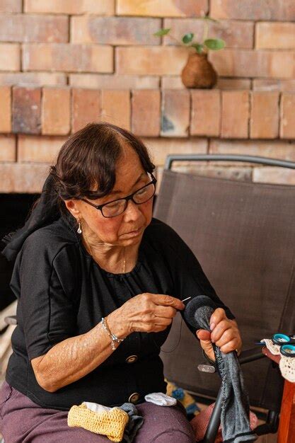 Premium Photo Yarn Dreams Elderly Asian Womans Creative Escape