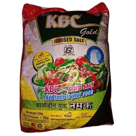 White Powder Kbc Gold Iodized Salt Packaging Size Kg Grade Food