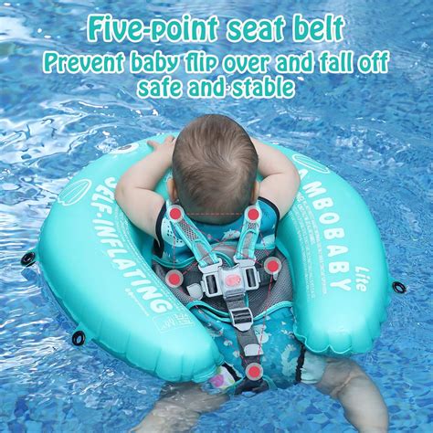 Mambobaby Float Flotador de natación para bebé autoinflable con toldo