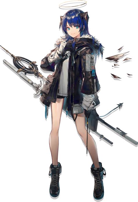 Safebooru 1girl Ankle Boots Arknights Bangs Black Footwear Black Gloves Black Shorts Blue Eyes