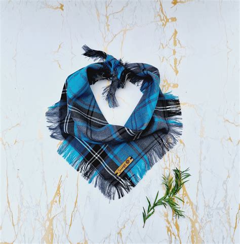 Frayed Buffalo Blue Plaid Bandana Scamps