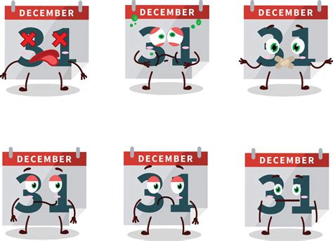 December 31th Calendar Cartoon Character With Nope Expression 21657889