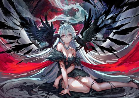 Anime Angel With Black Wings