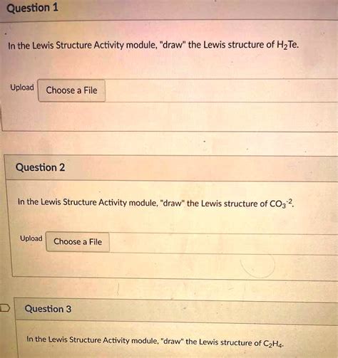 Solved Question In The Lewis Structure Activity Module Draw The