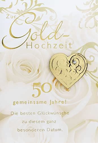 Perleberg Karte Zur Goldhochzeit Mit Goldherz Applikation Lifestyle