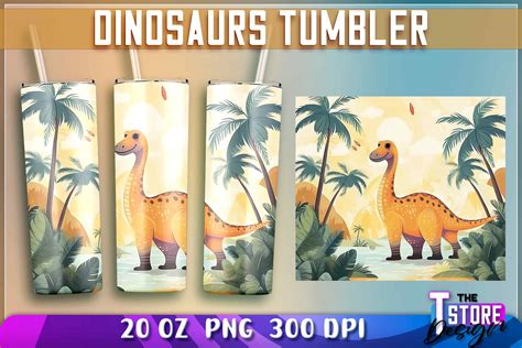 Dinosaurs Tumblers Wrap Oz Graphic By The T Store Design Creative