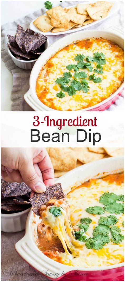 3 Ingredient Cheesy Bean Dip Sweet And Savory