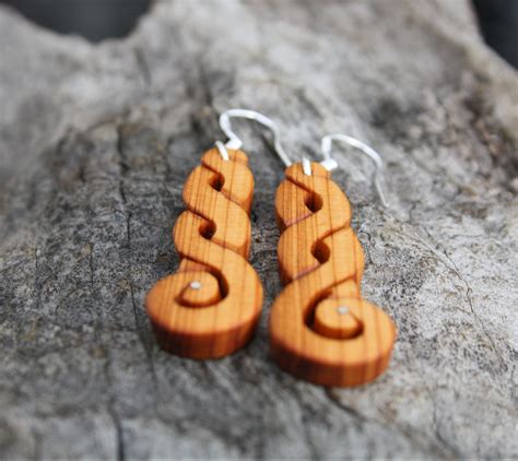 Irish yew wood Celtic knot earrings