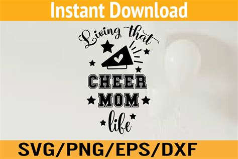 Cheer Living That Cheer Mom Life Black Graphic By Ariadnetms