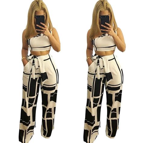 Women Summer Fashion Tracksuit Sleeveless Cropped Tops And Wide Leg