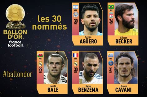 Ballon Dor La Liste Des 30 Nommés En Direct