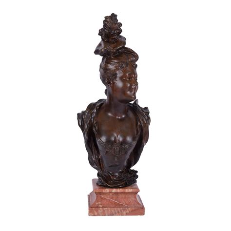 Victor Bruyneel Young Lady Bust Bronze Sculpture Solvang Antiques