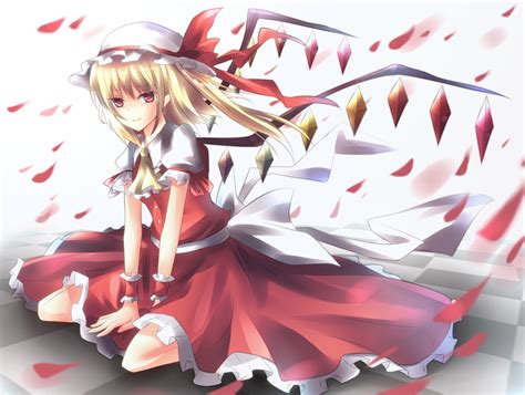 Blondehair Flandrescarlet Hat Itoo Petals Redeyes Ribbons Touhou