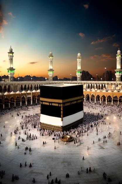 Landscape Of The Kaaba In Mecca Generative Ai Nature Premium Ai