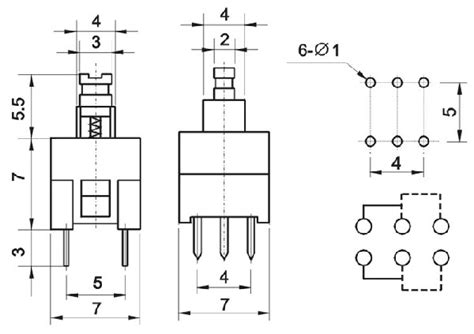 7x7mm 6 Pin Self Locking Tactile Push Button Switch Knowledge Dongguan City Kaihua