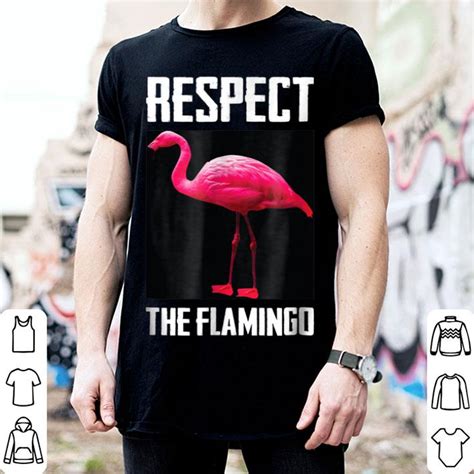 Respect The Flamingo Pink Wading Bird Graphic Shirt