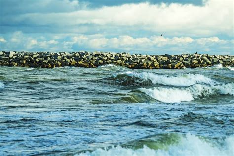 Baltic Sea with Stormy Weather Stock Photo - Image of summer, seaport ...