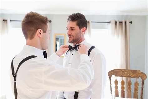 Groom and Groomsmen Getting Ready