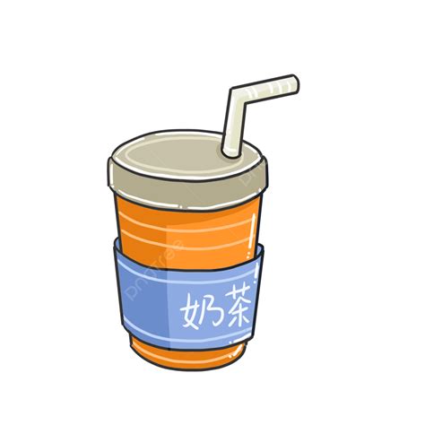 Drink Milk Tea White Transparent Cute Cartoon Milk Tea Drink Hot Drink