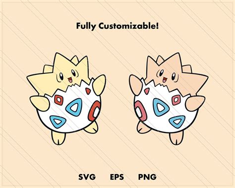 Togepi Pokemon Svg Cut File Layered Digital Template Etsy