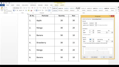 How To Adjust Table Paragraph Line Spacing In Microsoft Word Youtube