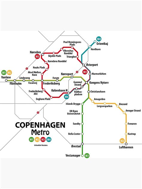 "COPENHAGEN Metro Map" Poster for Sale by UrbanRail | Redbubble