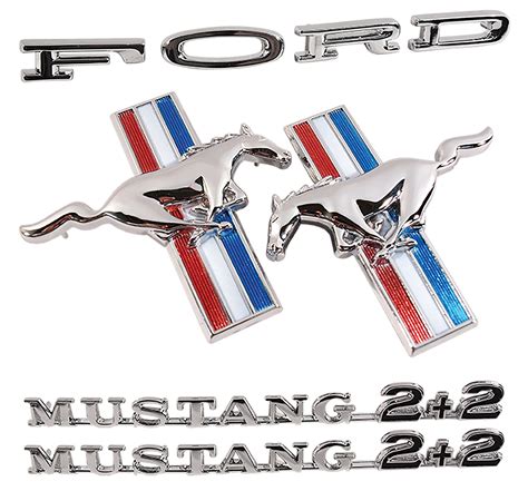 First Generation 1965 1966 Ford Mustang Emblem Kit 6 Cylinder