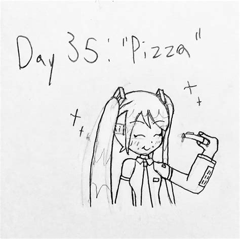 Miku100 Day 35 Pizza By Me Rhatsunemiku