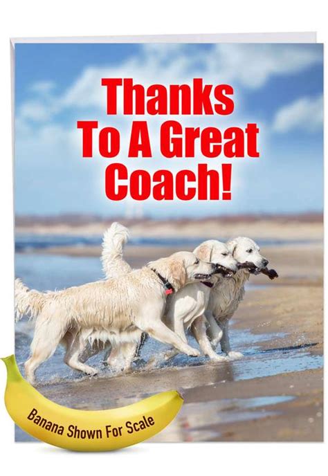 Dog Team Hysterical Thank You Jumbo Printed Greeting Card